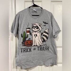 Gray Halloween Raccoon Tee
